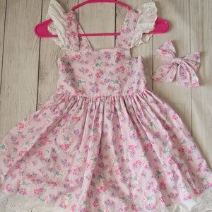 Tabitha Twinkle Pink Easter Bunny Dress and Bow